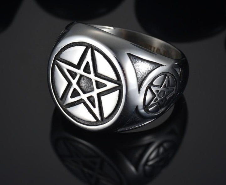 Mens Wiccan Pentacle Rings