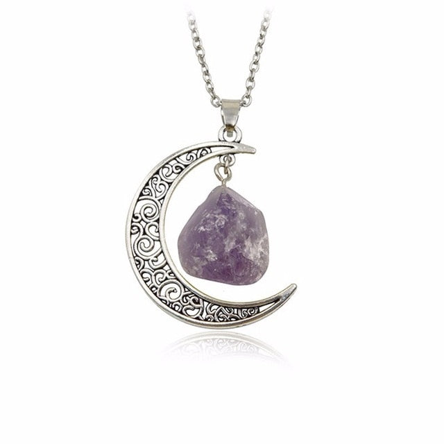 Moon Amethyst Crystal Necklace