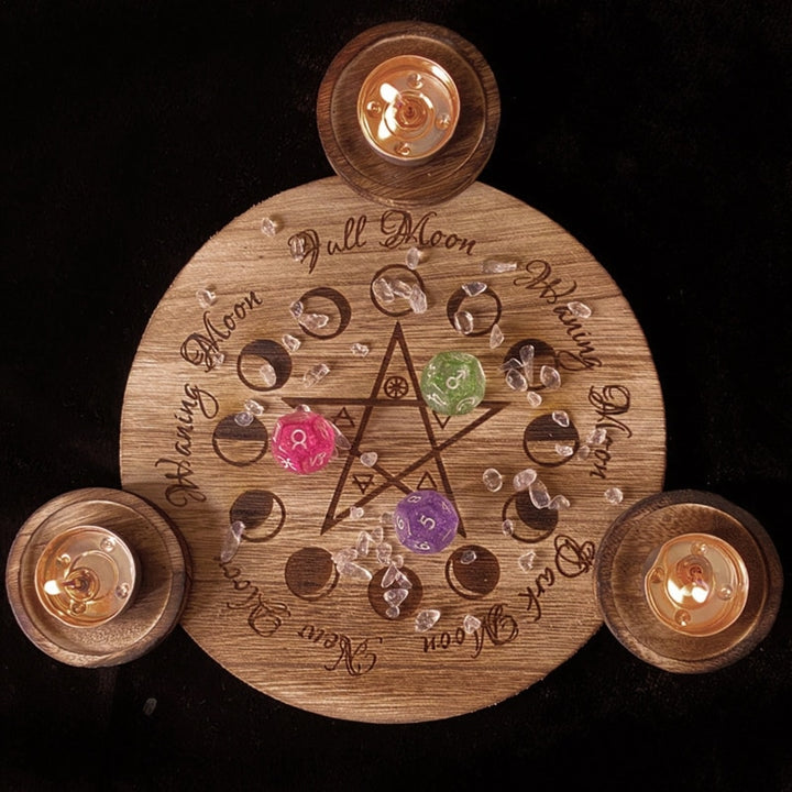 Moon Phase Pentacle Candle Holder