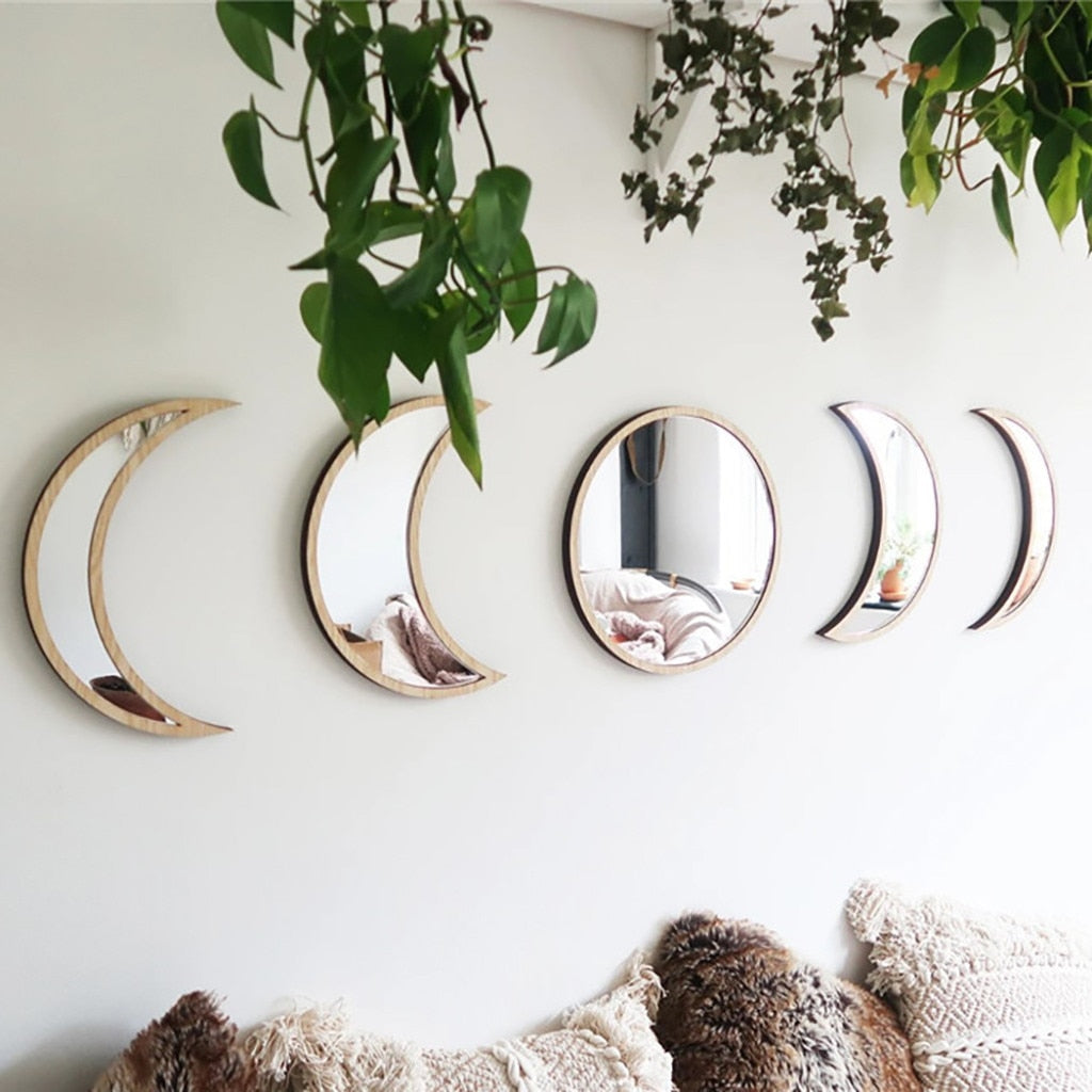 Moon Phase Wall Mirrors Set