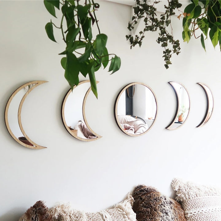 Moon Phase Wall Mirrors Set