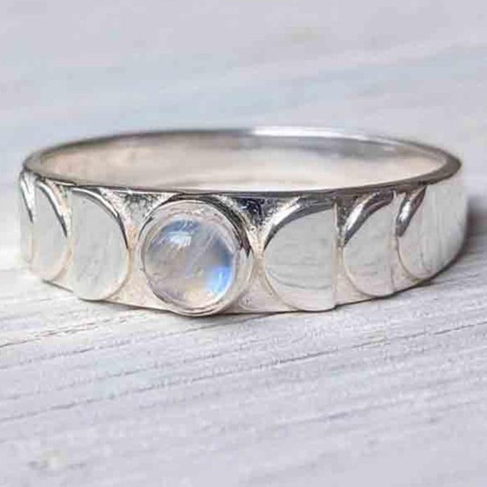 Moonstone Moon Phase Ring