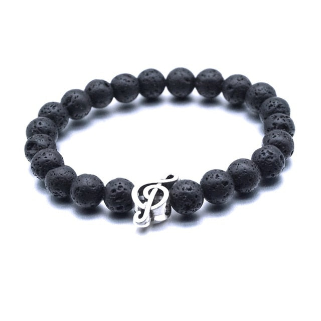 Music Note Lava Rock Bracelet
