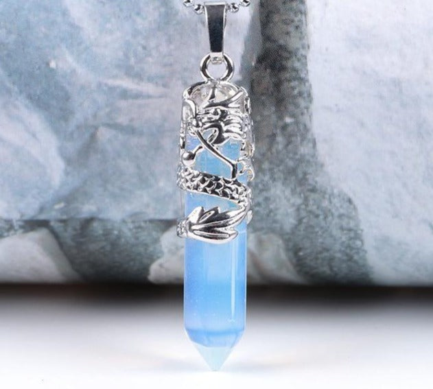 Opalite Crystal Dragon Necklace