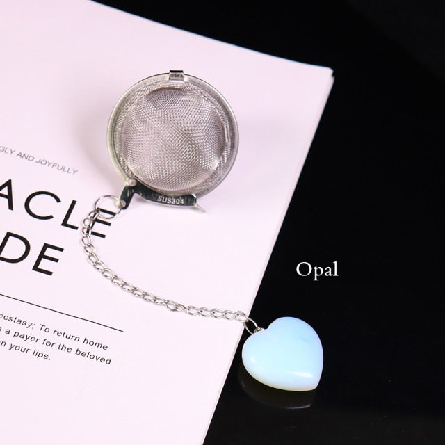 Opalite Heart Tea Ball