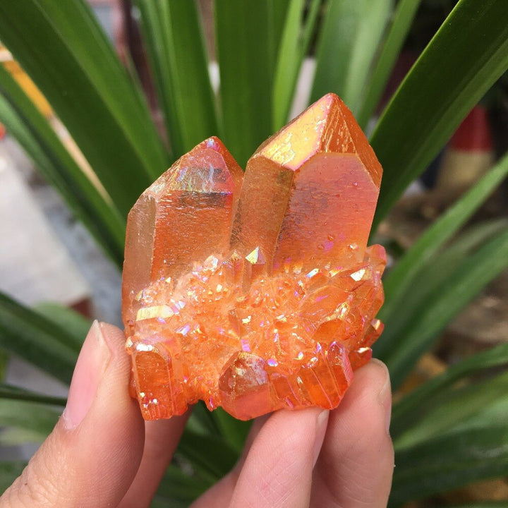 Orange Aura Quartz Crystal