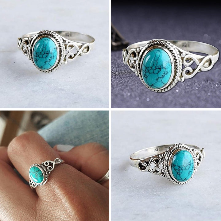 Oval Blue Howlite Rings