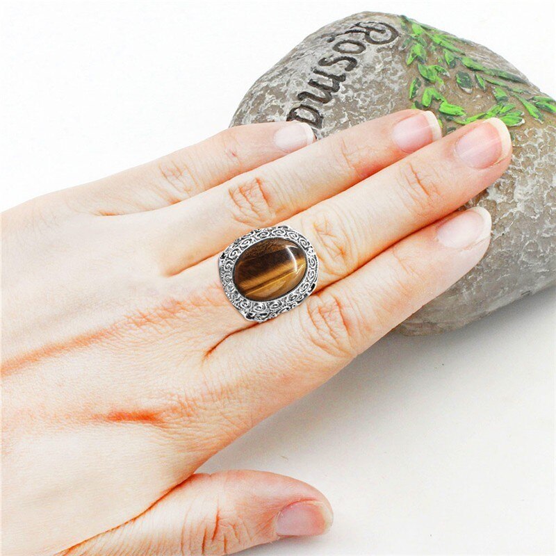 Oval Tigers Eye Ring