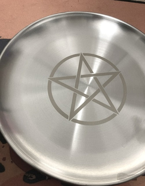 Pentacle Candle Holder Silver Plate