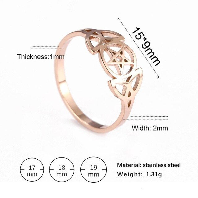 Pentacle Trinity Gold Ring