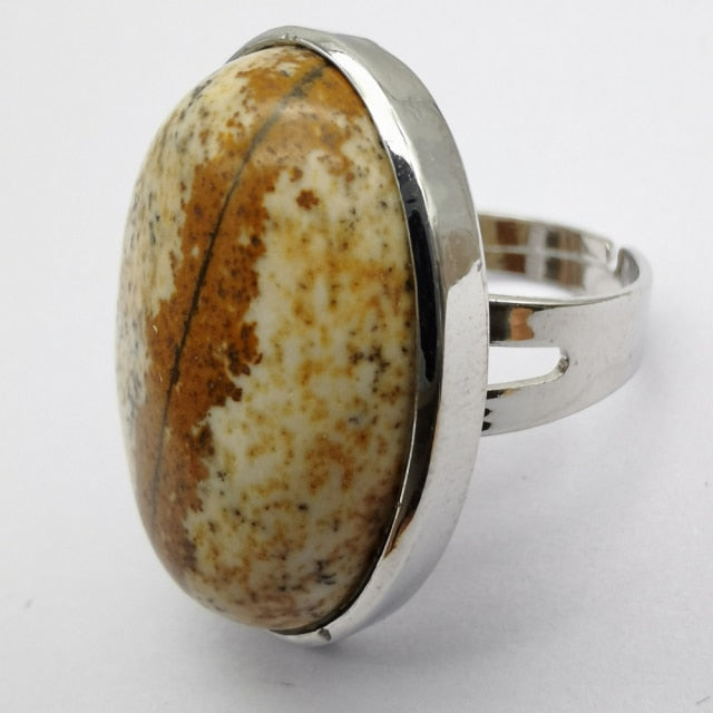 Picture Jasper Oval Ring