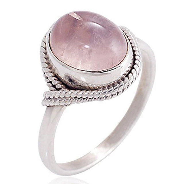 Pink Cats Eye Sterling Ring
