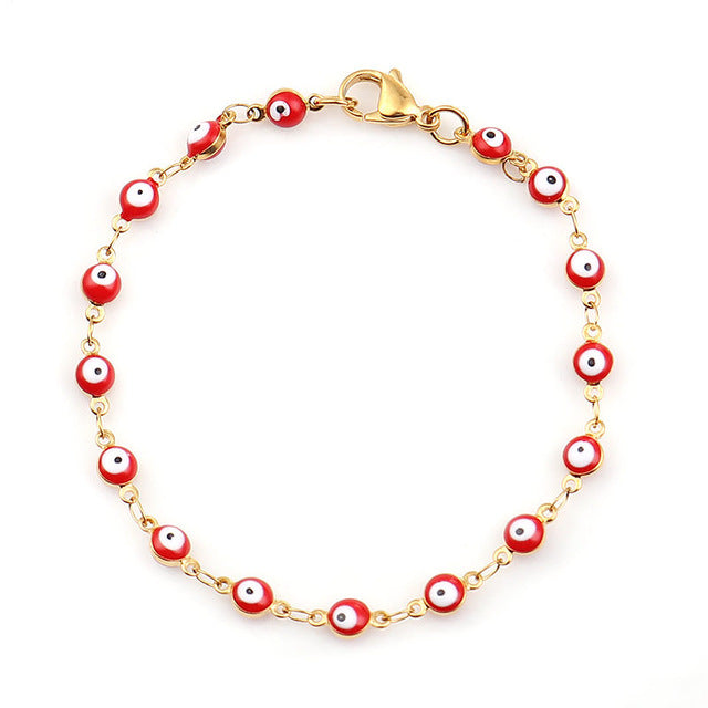 Red Evil Eye Gold Bracelets