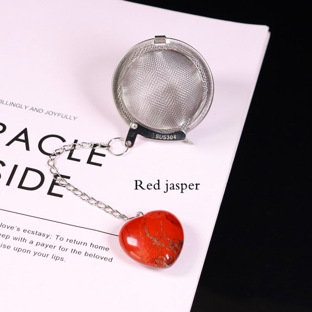 Red Jasper Heart Tea Ball