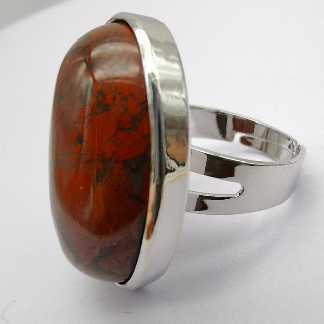 Red Jasper Oval Ring
