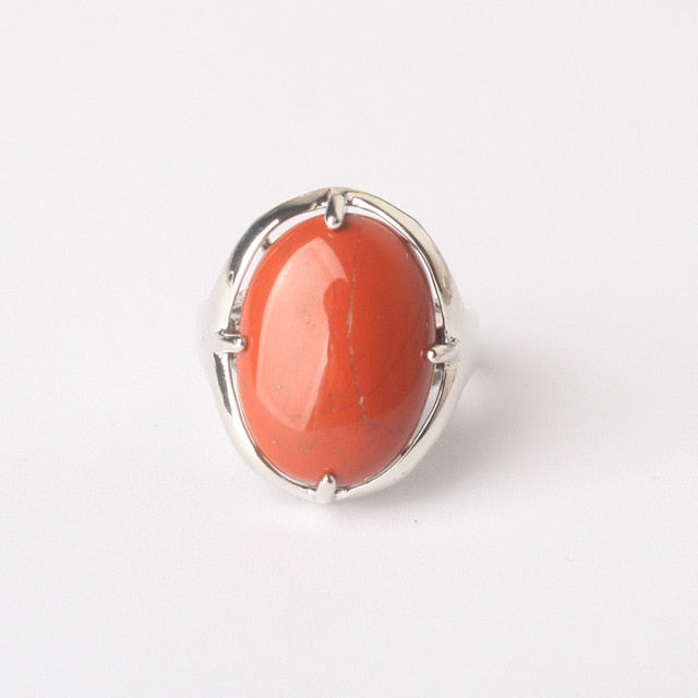 Red Jasper Oval Rings