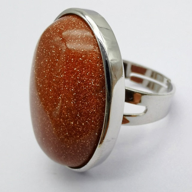 Red Sandstone Oval Ring