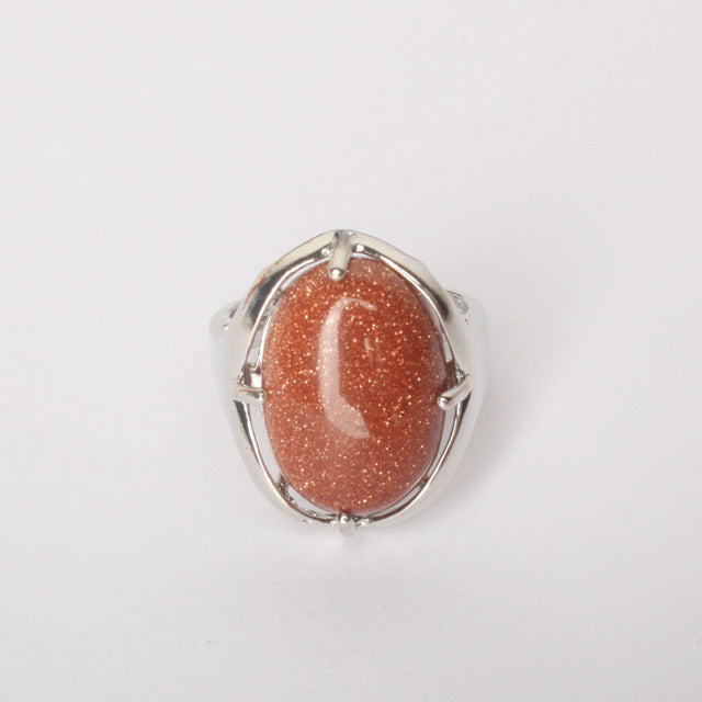 Red Sandstone Oval Rings