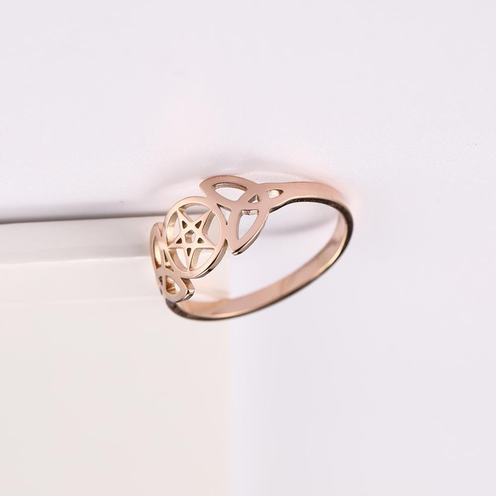 Rose Gold Pentacle Celtic Ring