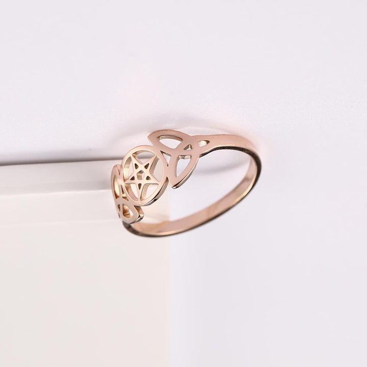 Rose Gold Pentacle Celtic Ring