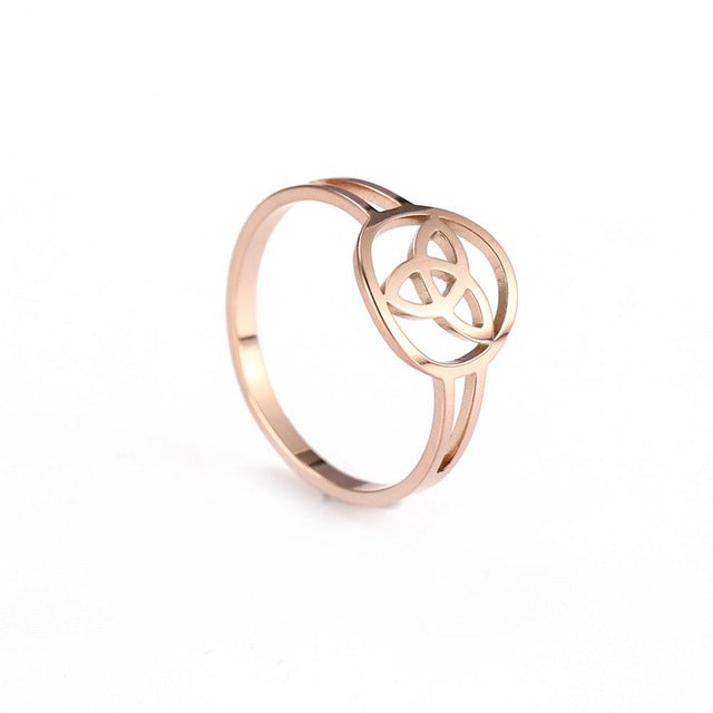 Rose Gold Trinity Celtic Ring