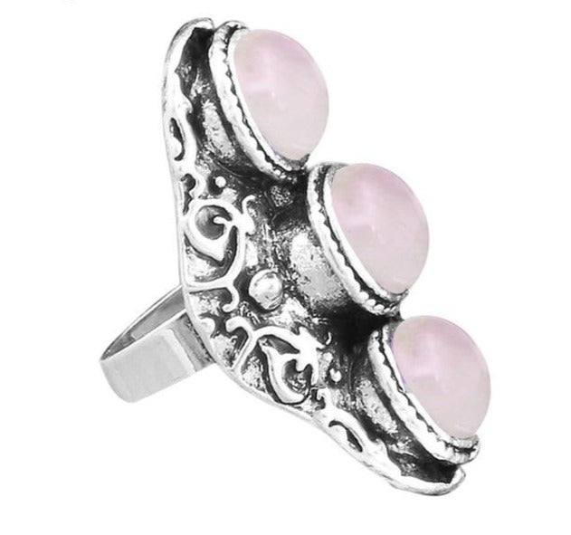 Rose Quartz Boho Ring