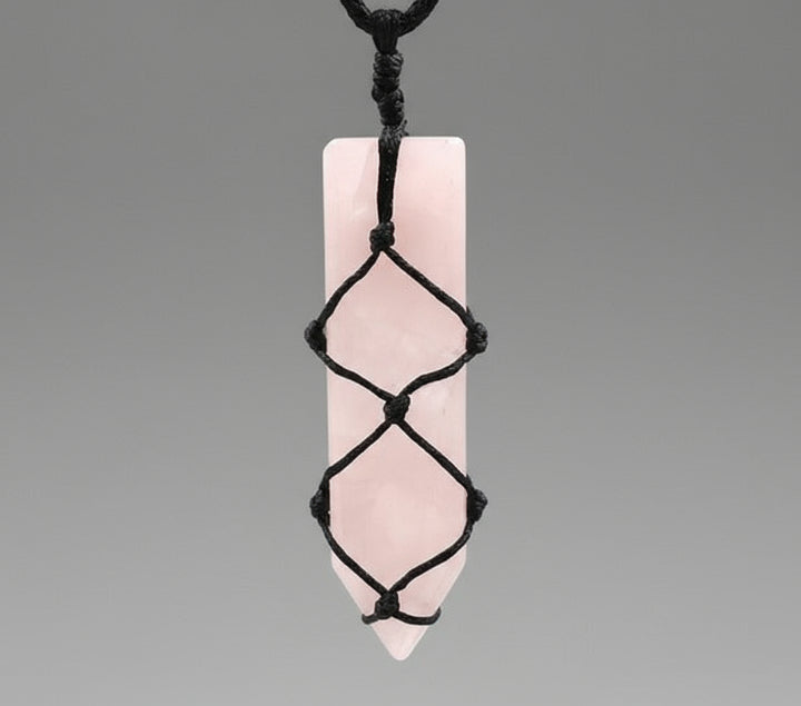Rose Quartz Macrame Necklace
