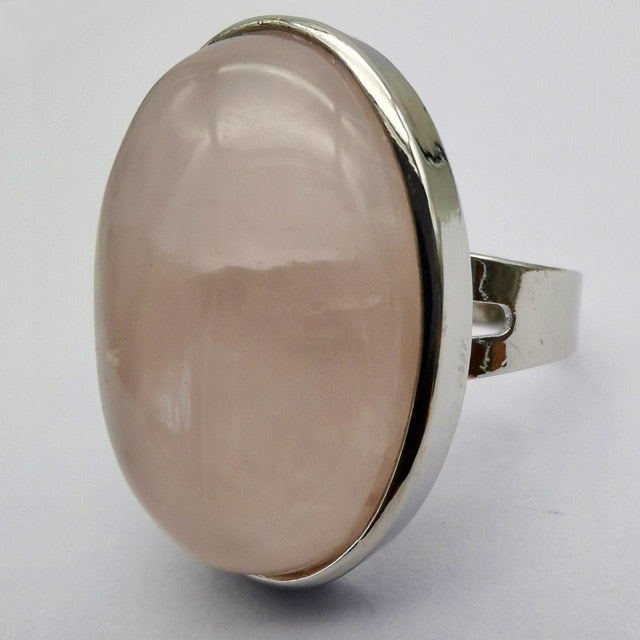 Rose Quartz Oval Ring