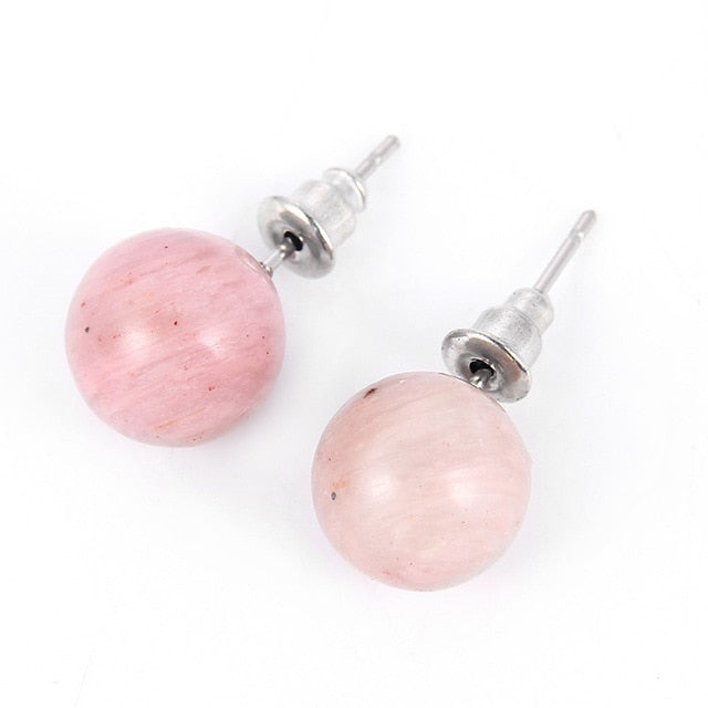 Rose Quartz Stud Earrings
