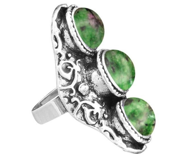 Ruby Zoisite Boho Ring