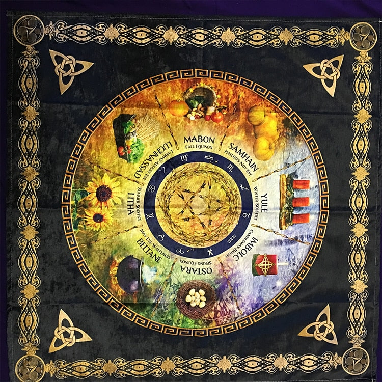 Sabbats Wiccan Calendar Altar Cloth