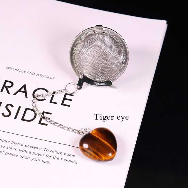 Tiger Eye Heart Tea Ball