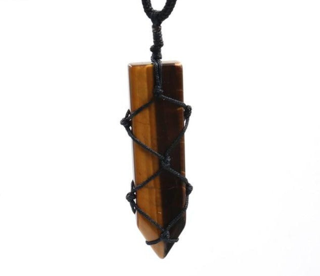 Tigers Eye Macrame Necklace
