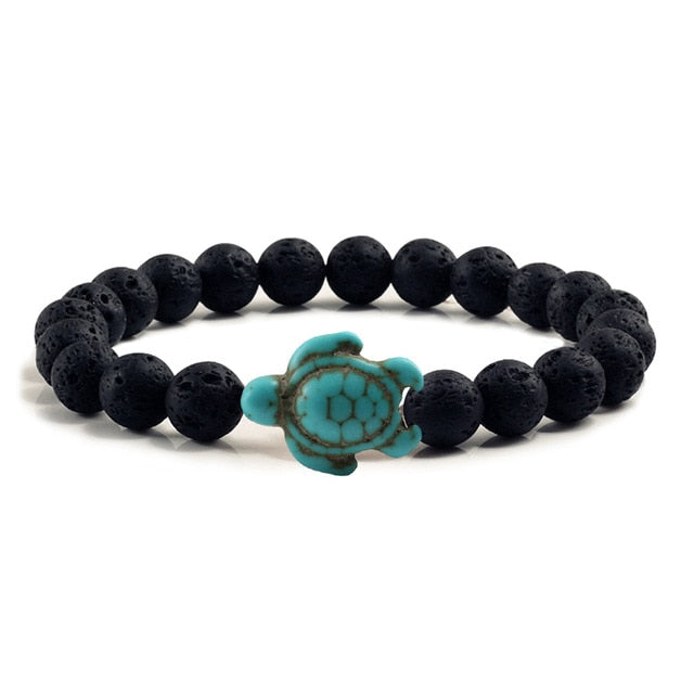Turquoise Turtle Lava Rock Bracelet