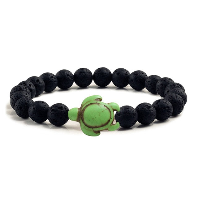 Turtle Lava Rock Bracelet