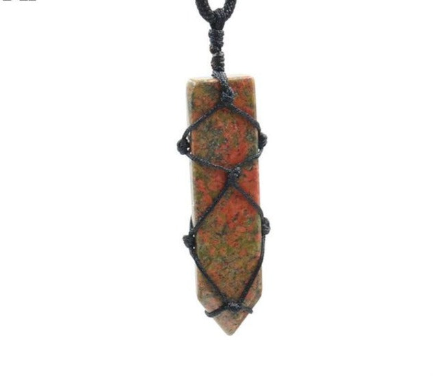 Unakite Macrame Necklace