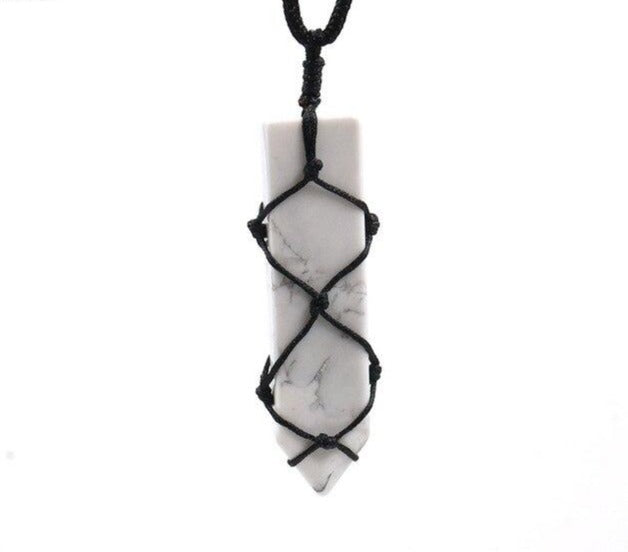 White Howlite Macrame Necklace