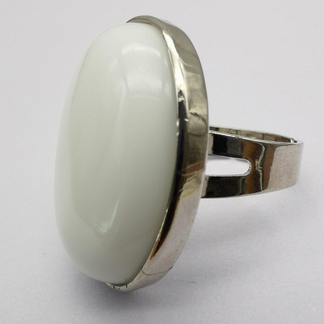 White Oval Ring
