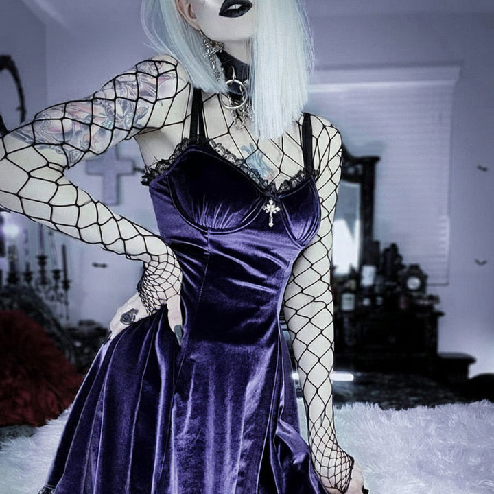 Witch Purple Velvet Dress