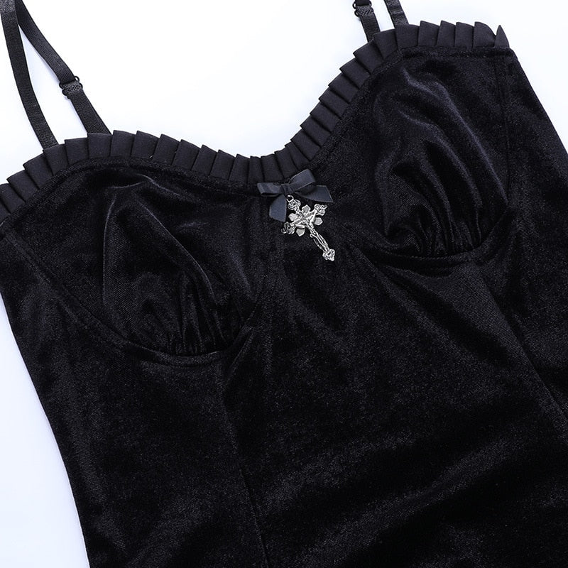 Witchy Velvet Black Dress