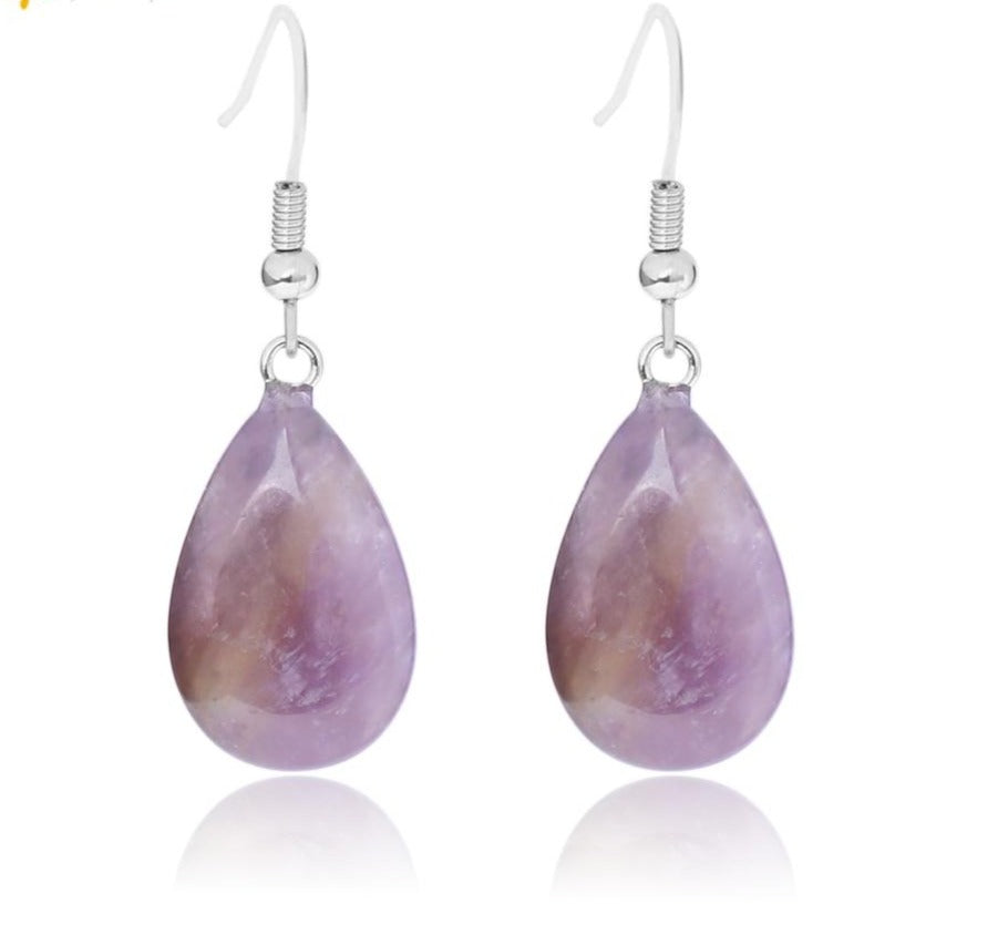 Women's Amethyst Teardrop Earrings