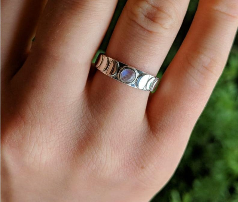 Moonstone Moon Phase Ring