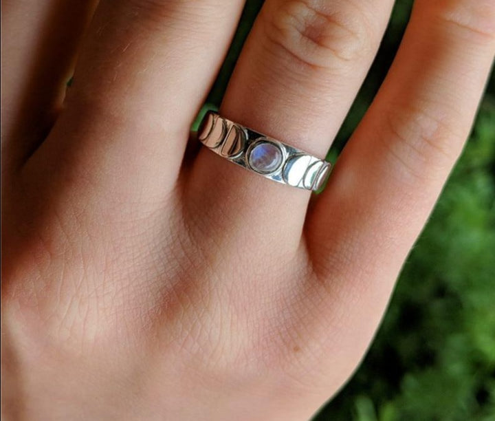 Moonstone Moon Phase Ring
