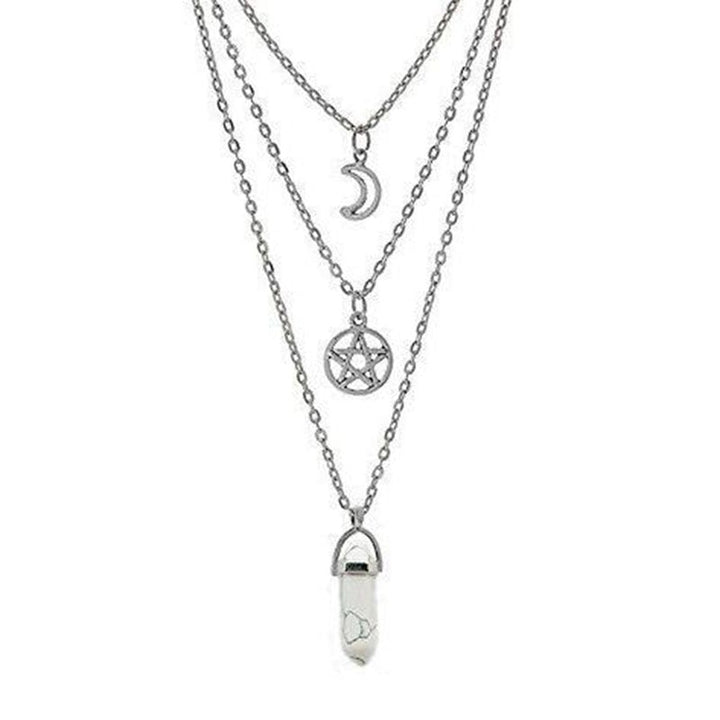 Women's Moon Pentacle Crystal Necklaces - greenwitchcreations