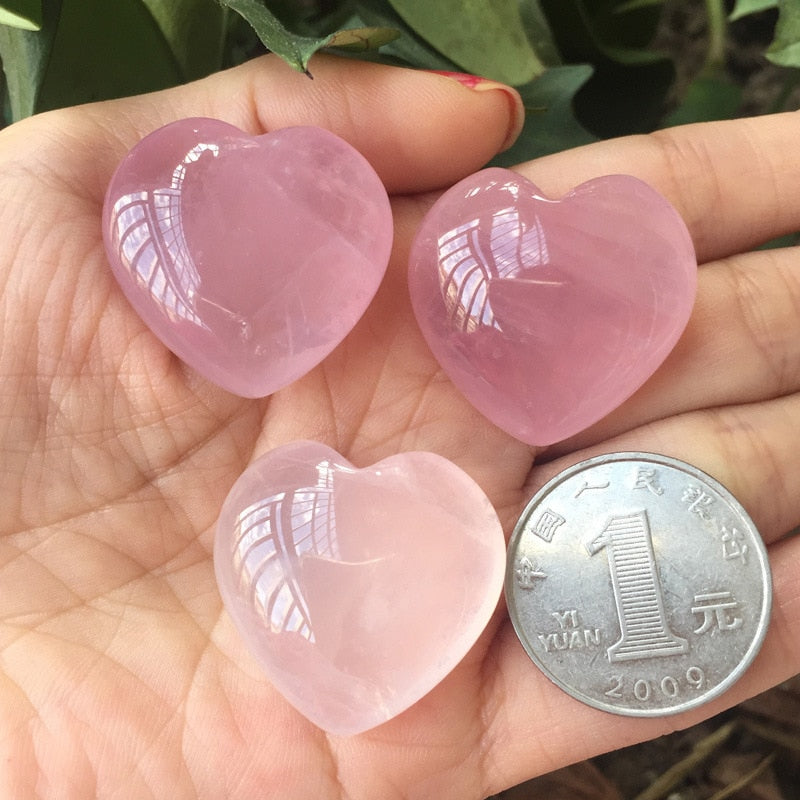 Rose Quartz Crystal Hearts - greenwitchcreations