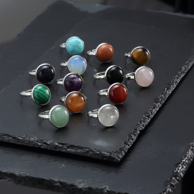 Resizable Stone Rings - greenwitchcreations