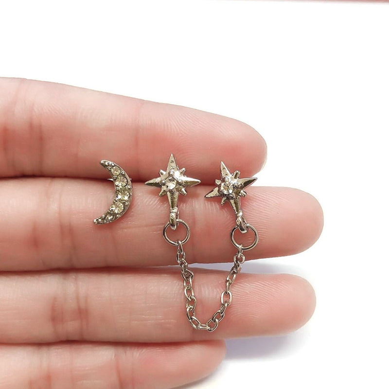 Women's Moon and Star Earrings - greenwitchcreations