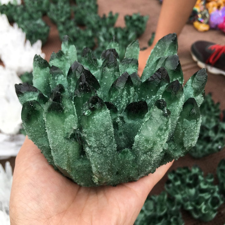Green Ghost Phantom Quartz Crystals - greenwitchcreations