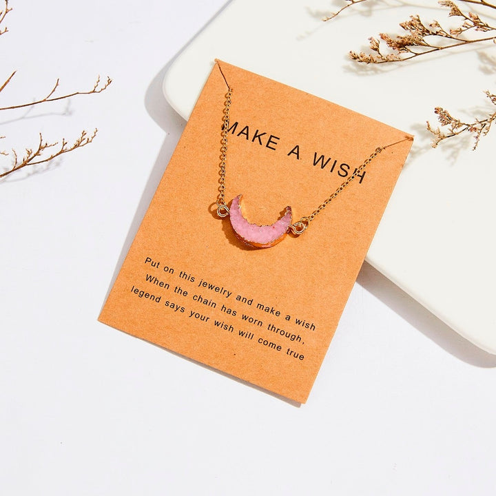 Make A Wish Moon Druzy Necklaces - greenwitchcreations