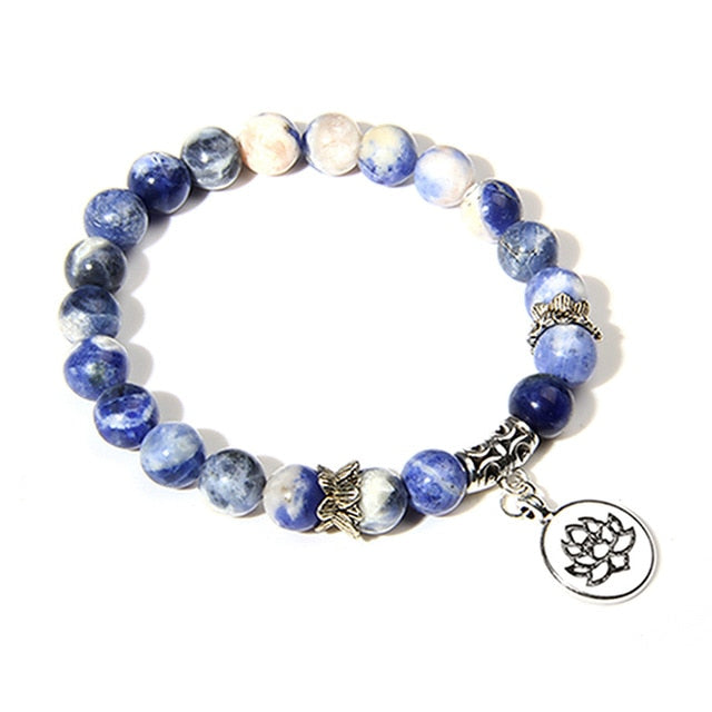 Crystal Lotus Charm Bracelets - greenwitchcreations